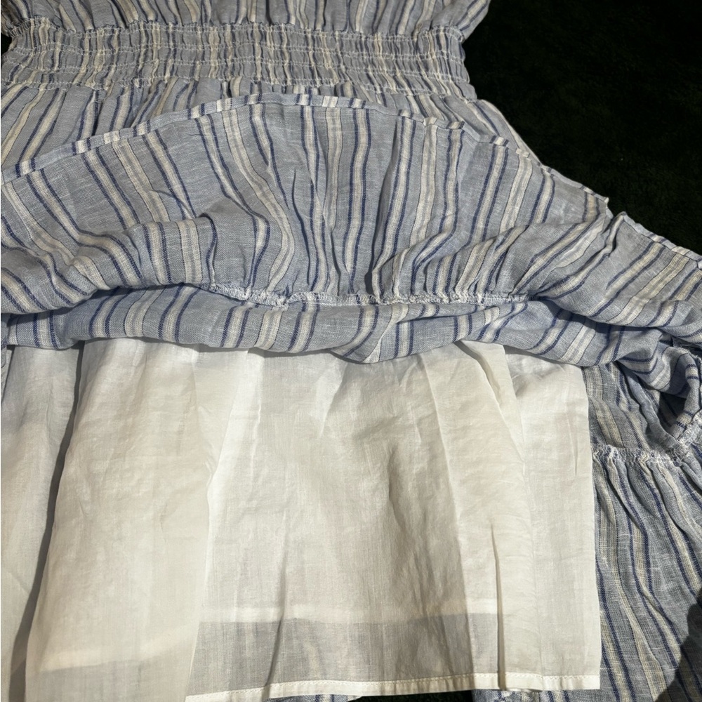 NWT XL Rails Tara Dress Napoli Stripe - linen blend, fully lined, flutter sleeve - Picture 4 of 6